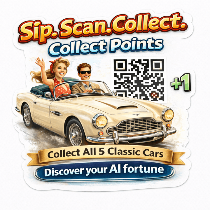 Illustration of a curious customer noticing a QRix cup