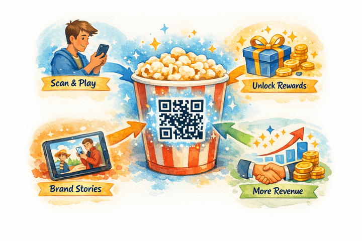 QRix interactive packaging ecosystem illustration